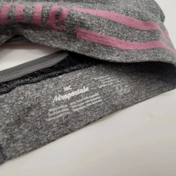 NWT Pack of 2 Aeropostale Gray Pink Black Wireless Smooth Center Lift Bra Sz 38C - Picture 2 of 11